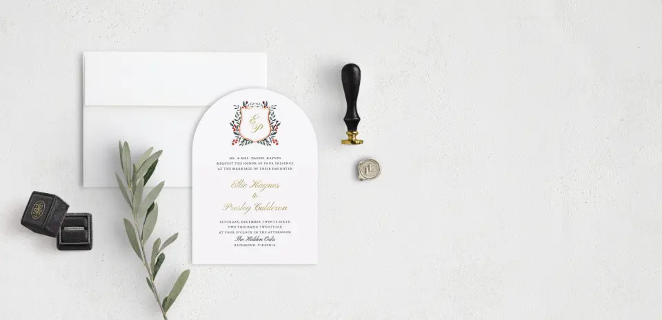 Stacked Wedding Invitations front view