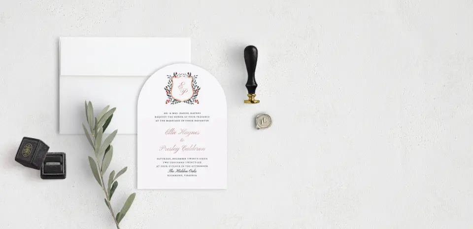 Stacked Wedding Invitations front view
