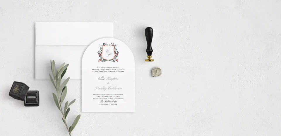 Stacked Wedding Invitations front view