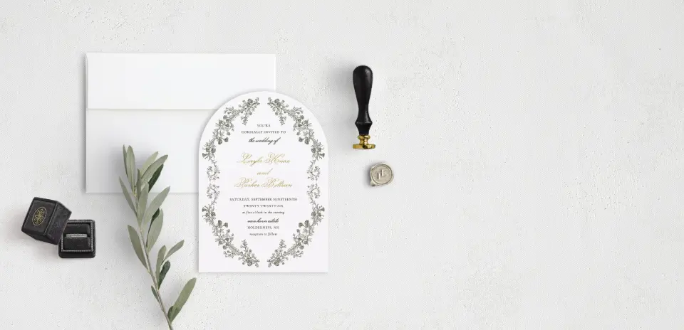 Stacked Wedding Invitations front view