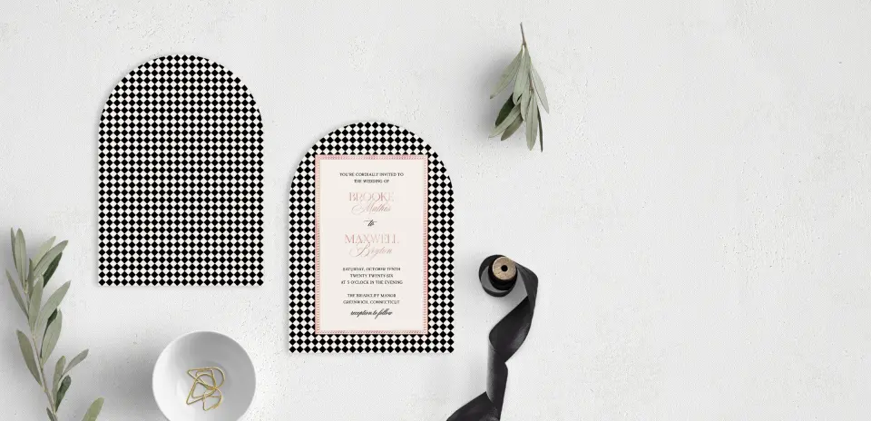 Stacked Wedding Invitations front and back