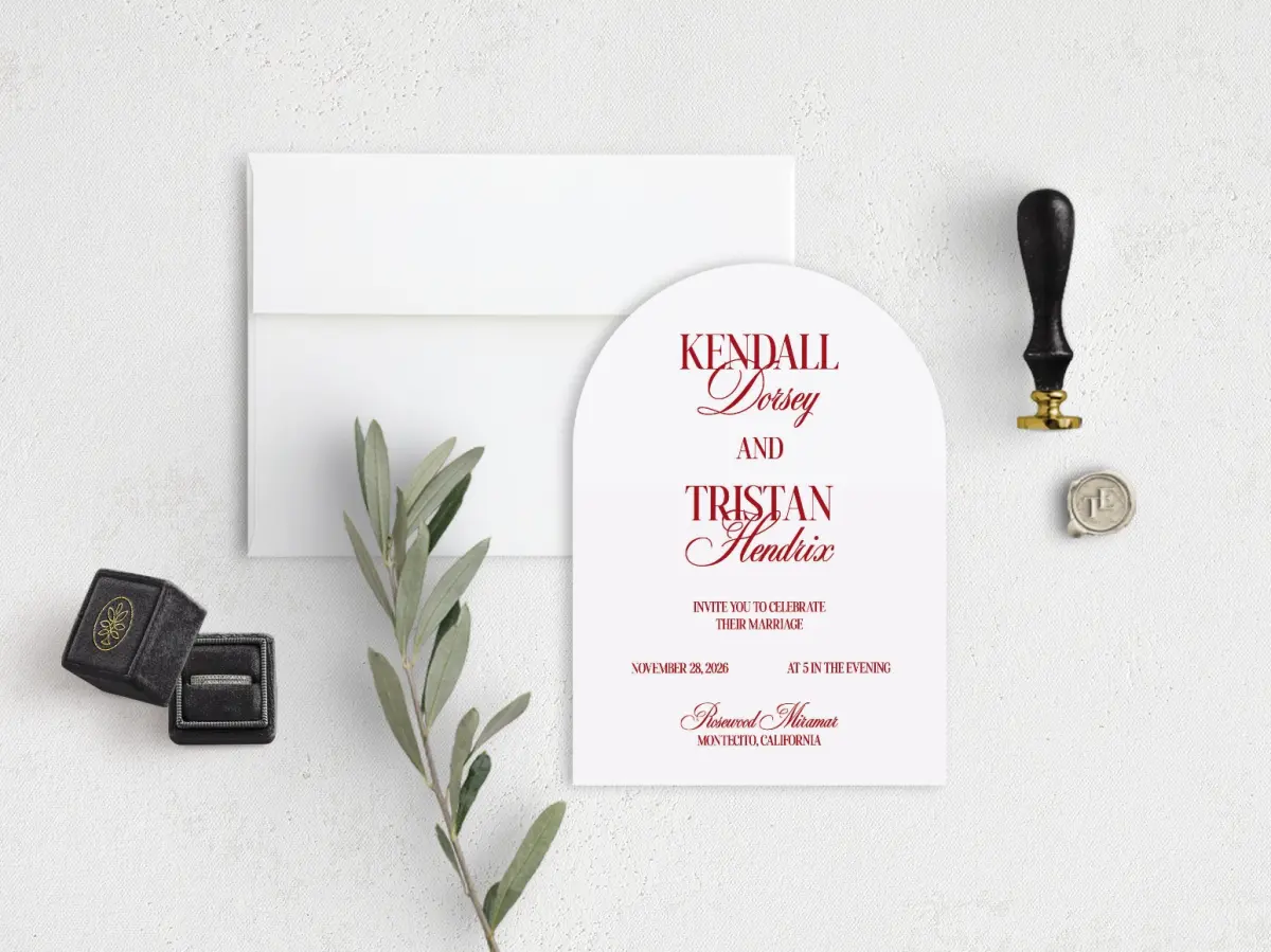 Stacked Wedding Invitations front view