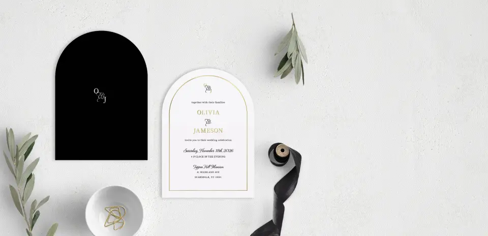 Stacked Wedding Invitations front and back
