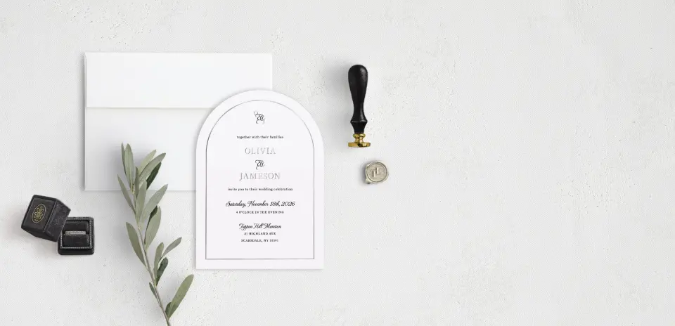 Stacked Wedding Invitations front view