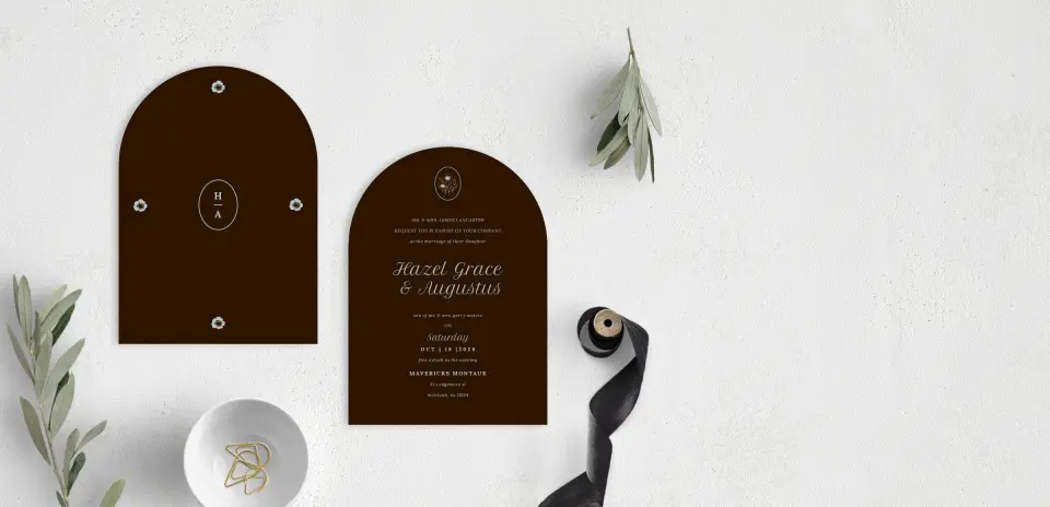 Stacked Wedding Invitations front and back