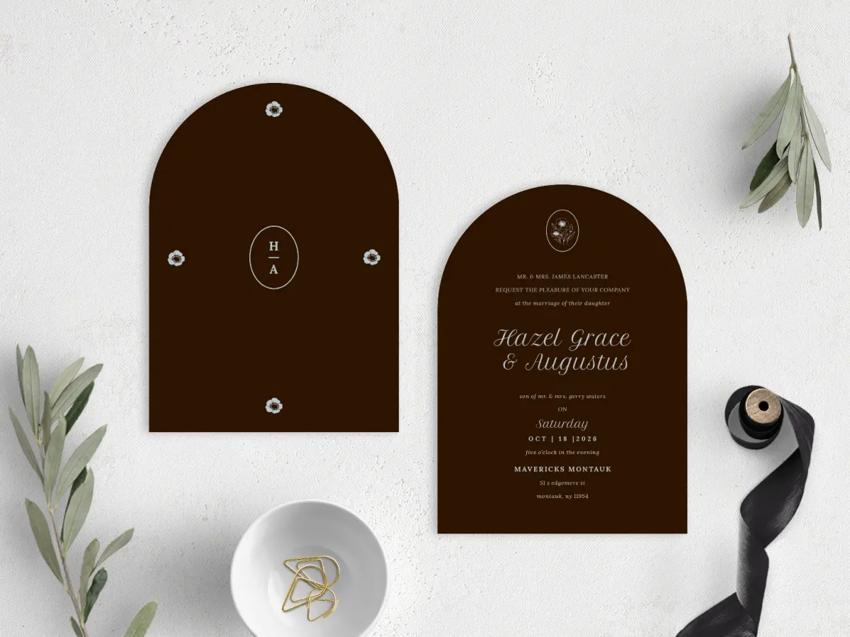 Stacked Wedding Invitations front and back