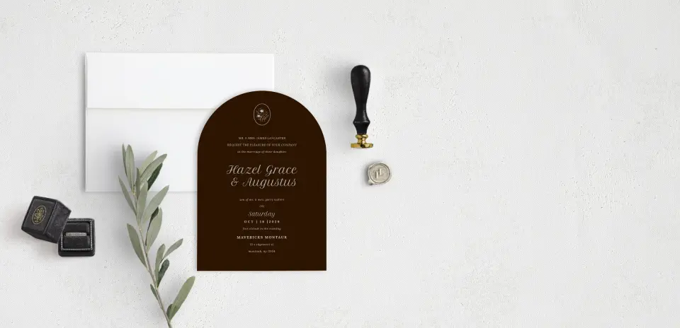 Stacked Wedding Invitations front view
