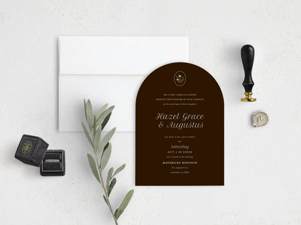 Stacked Wedding Invitations front view