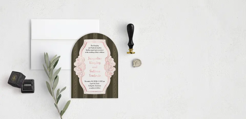 Stacked Wedding Invitations front view