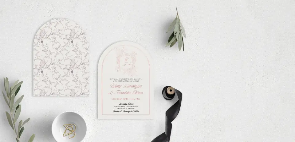 Stacked Wedding Invitations front and back