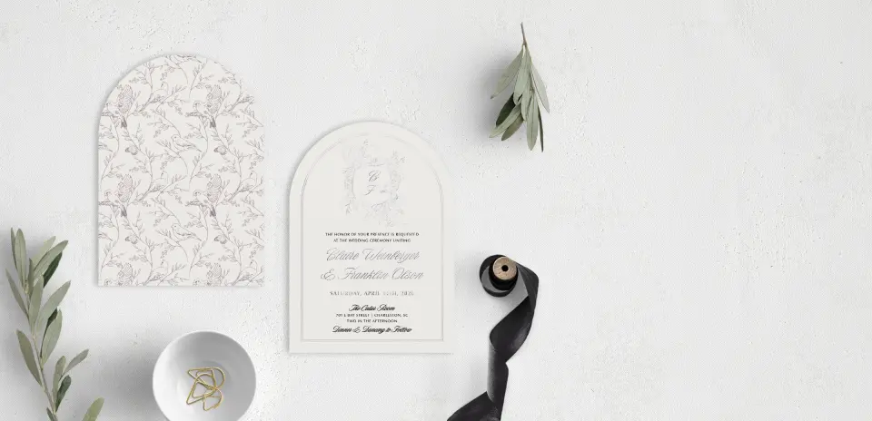 Stacked Wedding Invitations front and back