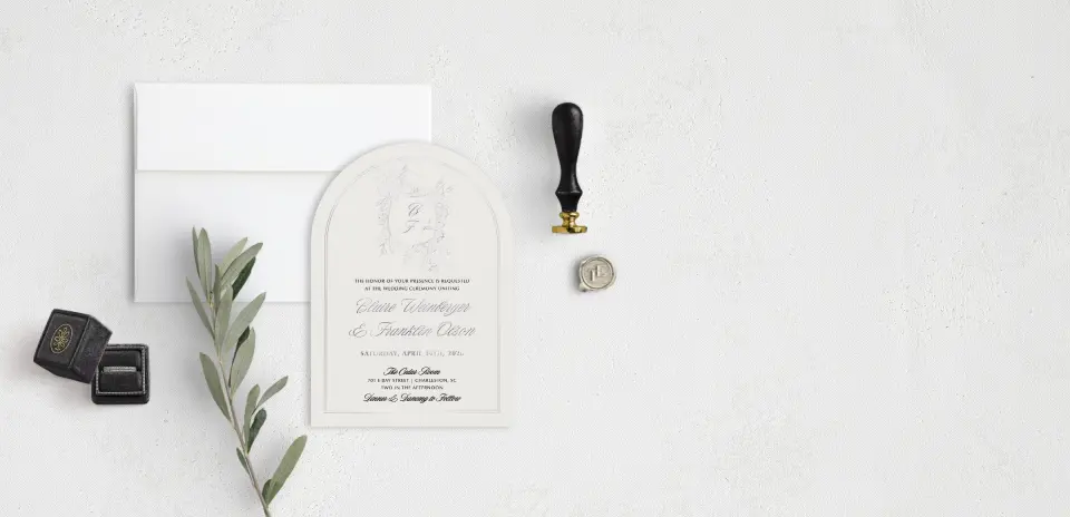 Stacked Wedding Invitations front view