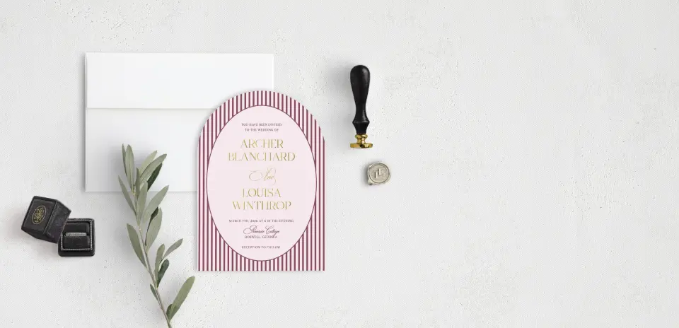 Stacked Wedding Invitations front view