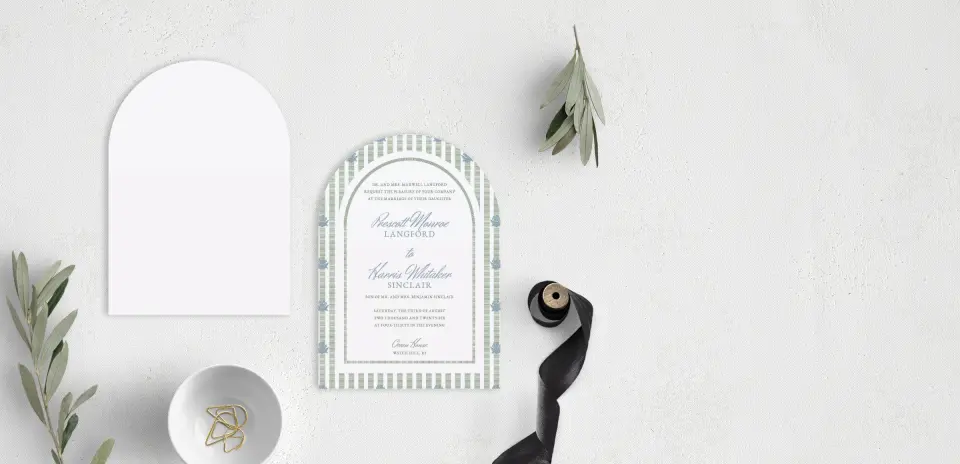 Stacked Wedding Invitations front and back