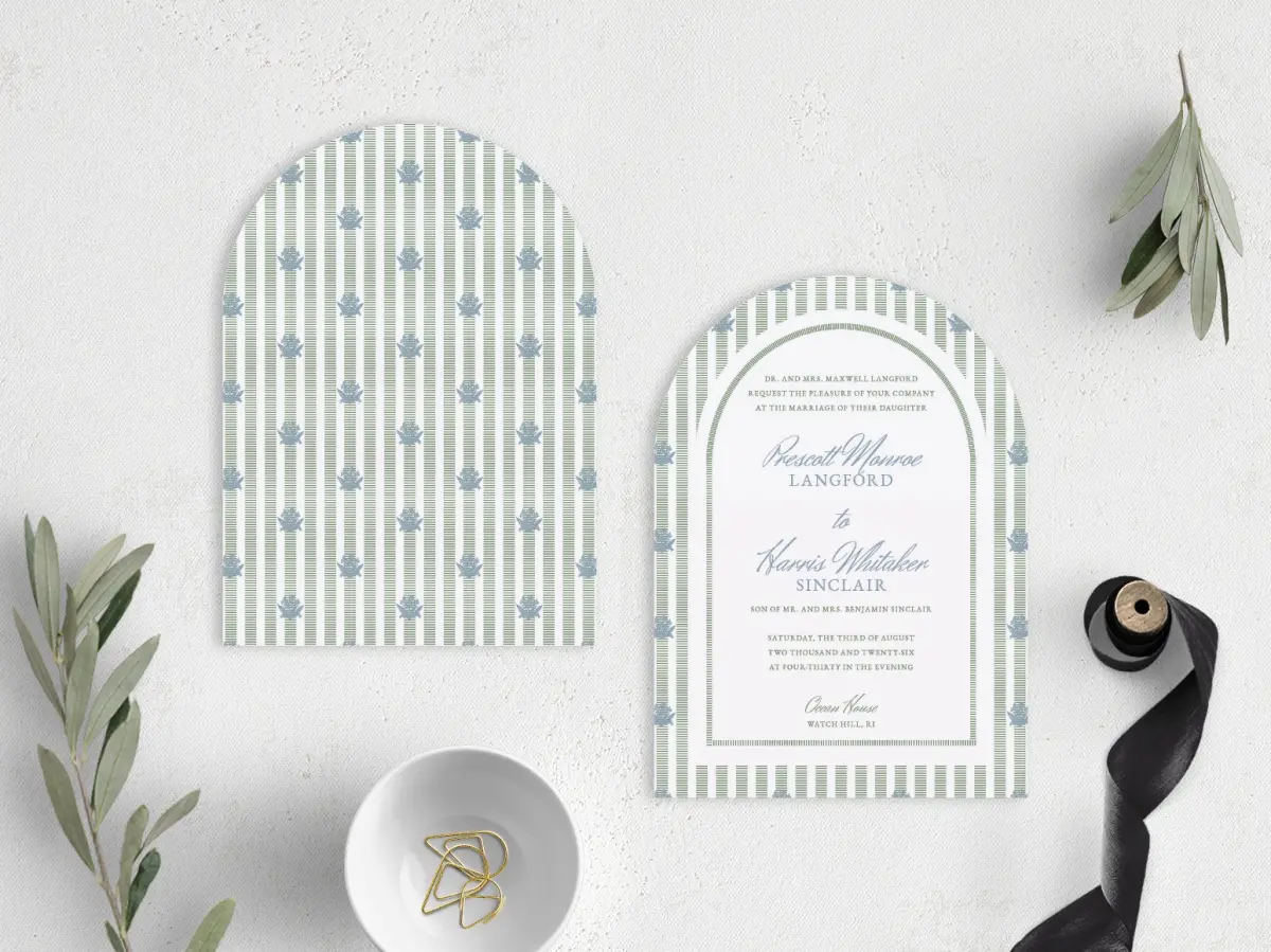 Stacked Wedding Invitations front and back