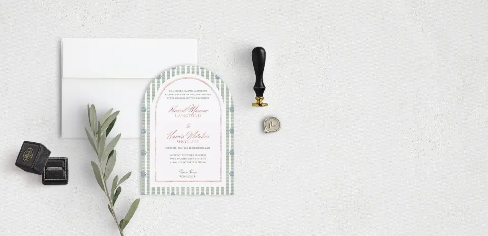 Stacked Wedding Invitations front view