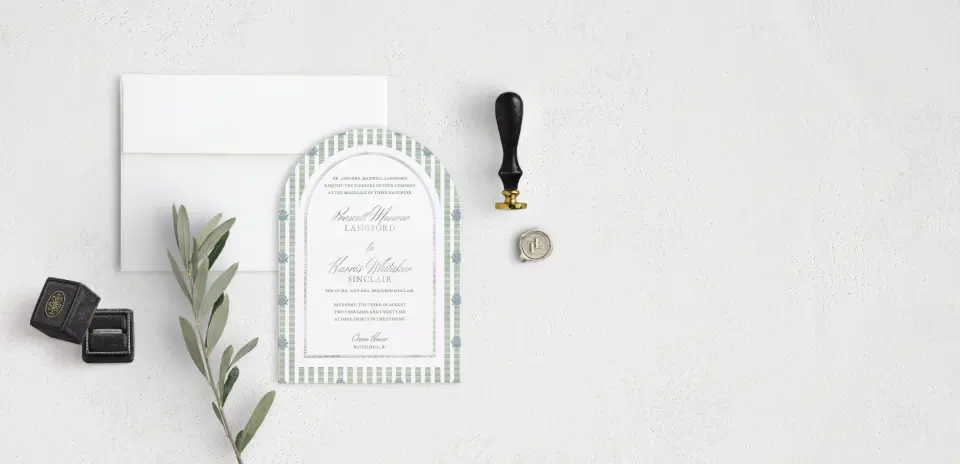 Stacked Wedding Invitations front view