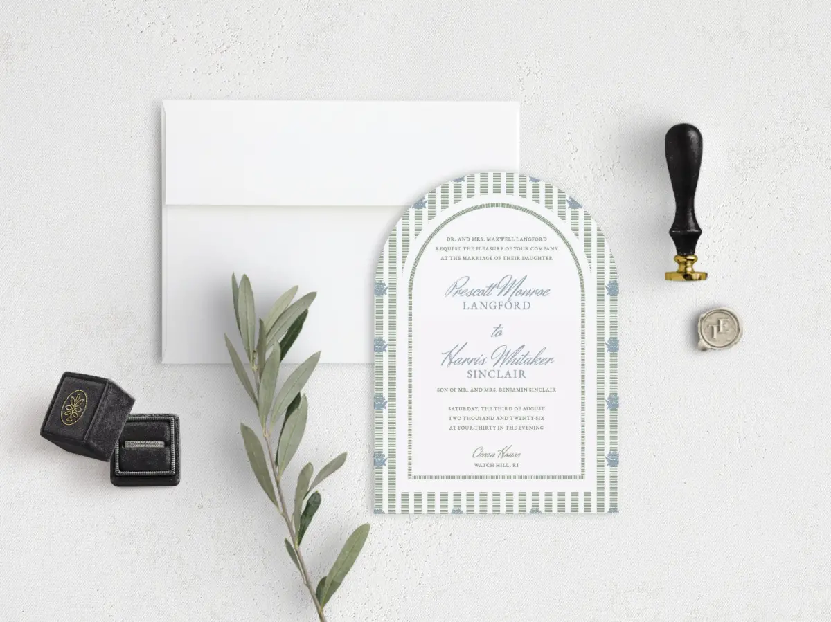 Stacked Wedding Invitations front view