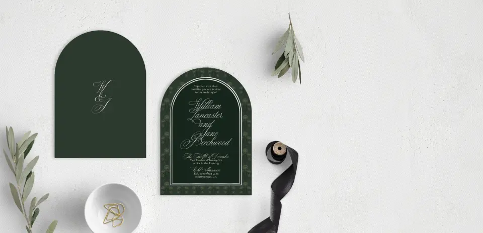 Stacked Wedding Invitations front and back
