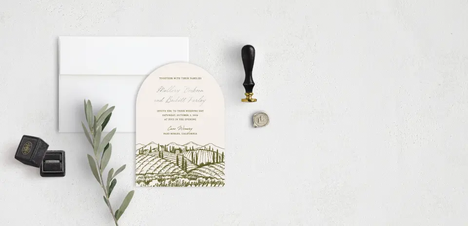 Stacked Wedding Invitations front view