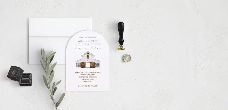 Stacked Wedding Invitations front view