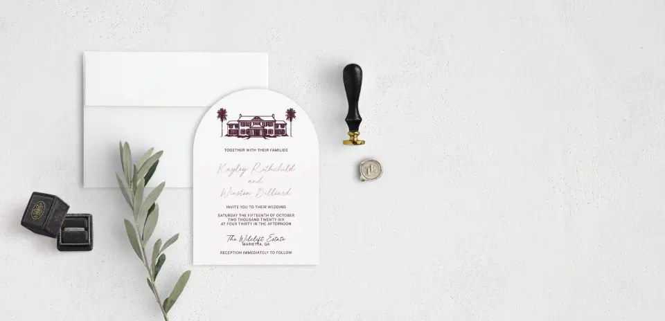 Stacked Wedding Invitations front view