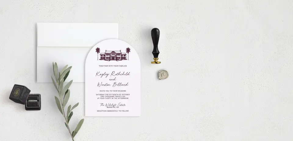 Stacked Wedding Invitations front view
