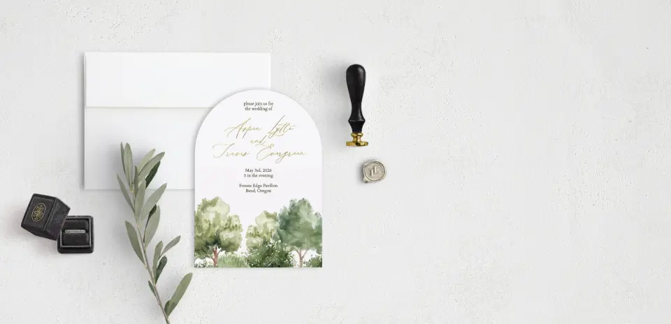 Stacked Wedding Invitations front view