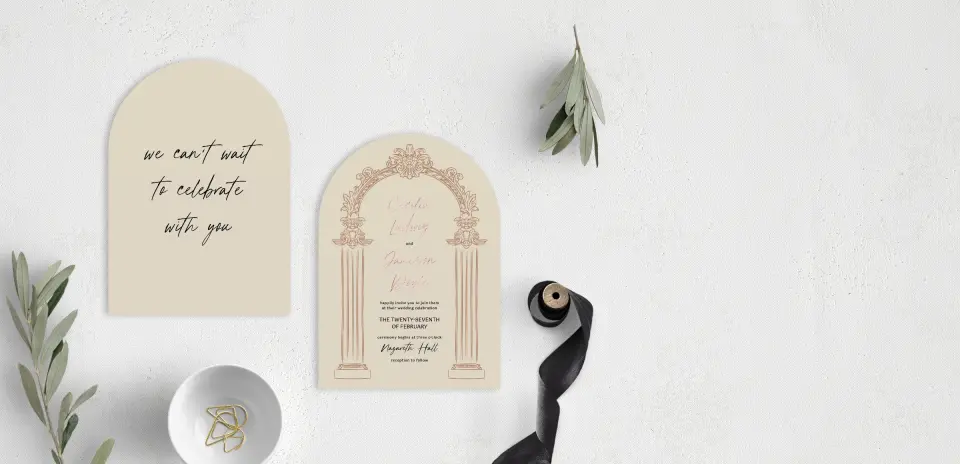 Stacked Wedding Invitations front and back