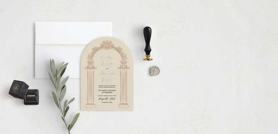 Stacked Wedding Invitations front view
