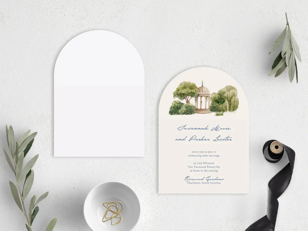 Stacked Wedding Invitations front and back