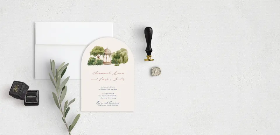Stacked Wedding Invitations front view