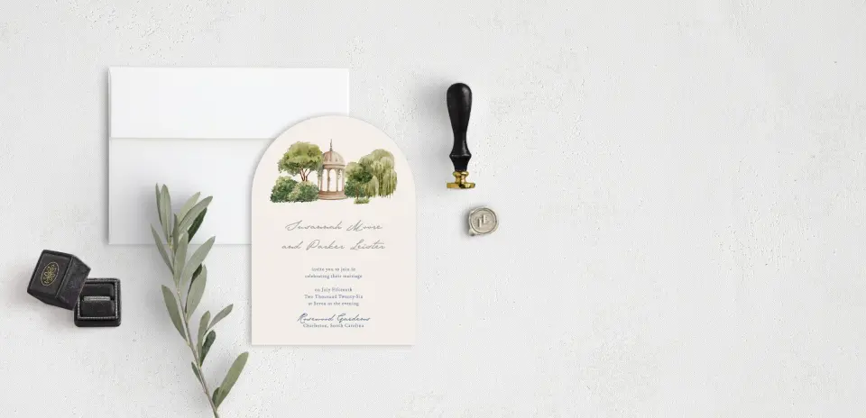 Stacked Wedding Invitations front view