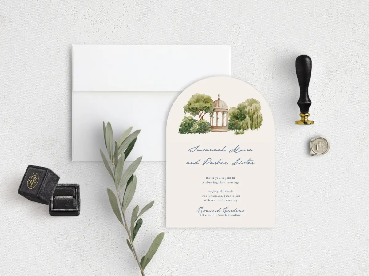 Stacked Wedding Invitations front view