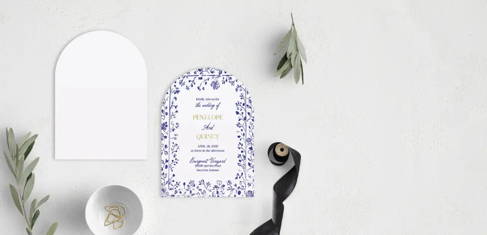 Stacked Wedding Invitations front and back