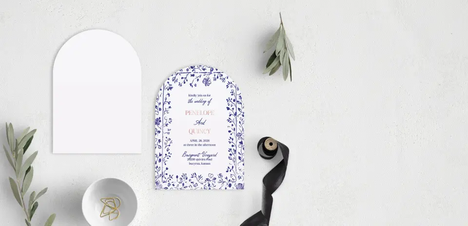 Stacked Wedding Invitations front and back