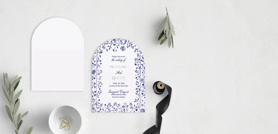 Stacked Wedding Invitations front and back