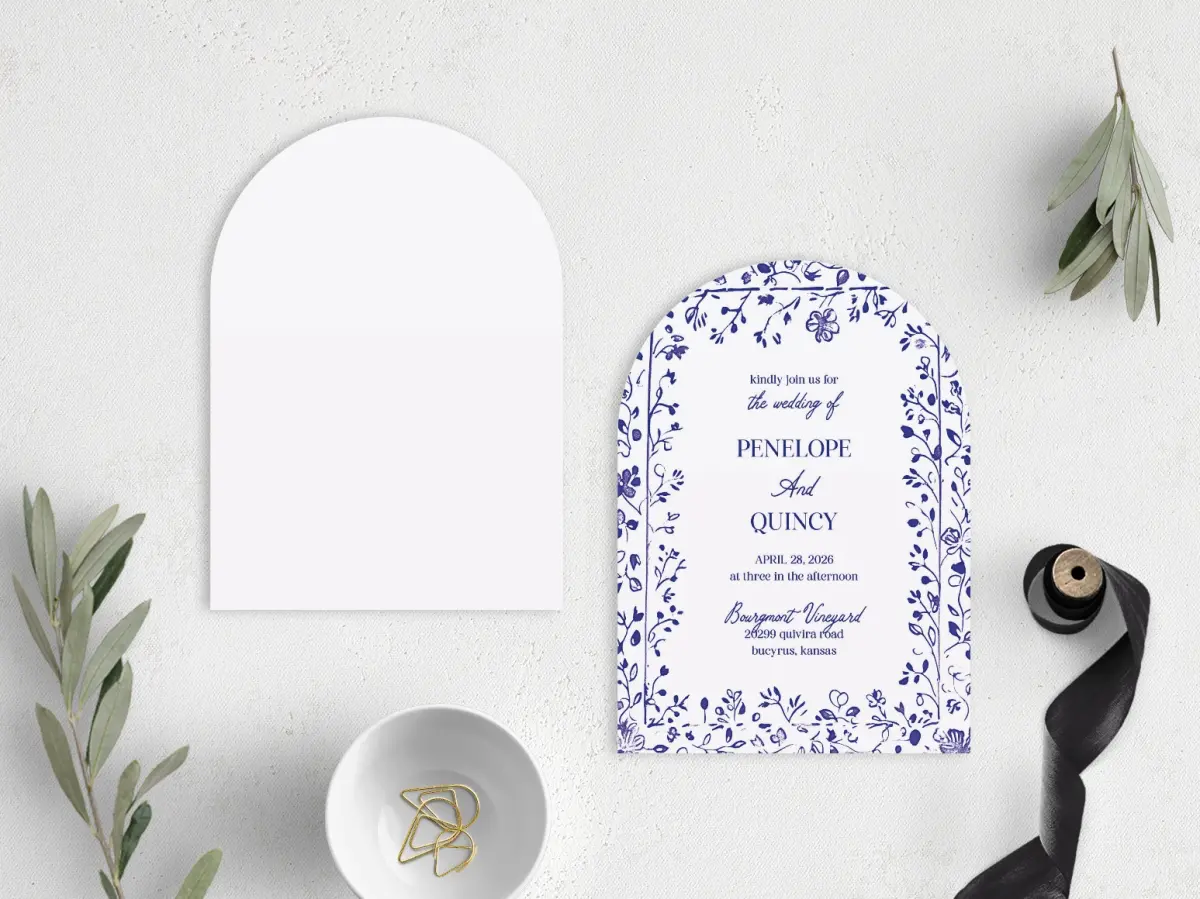 Stacked Wedding Invitations front and back
