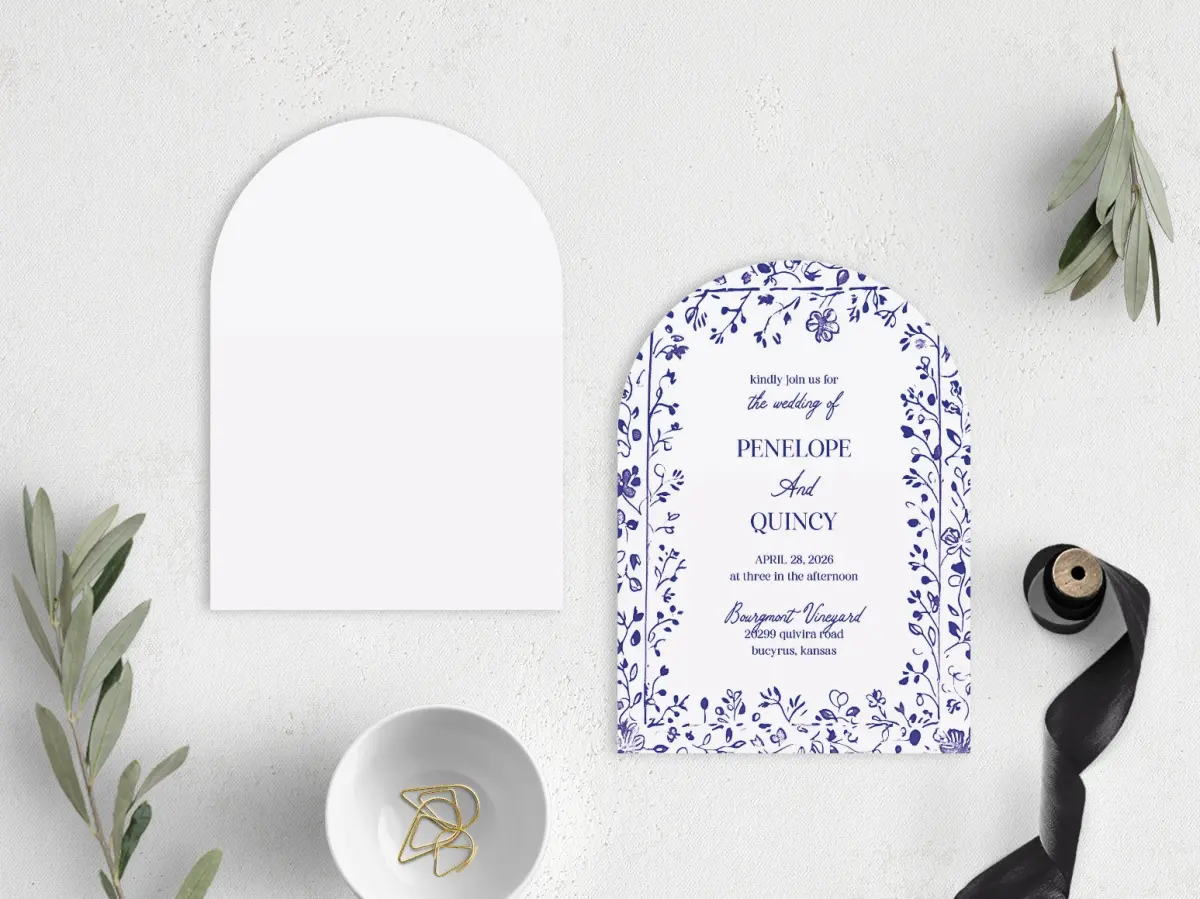 Stacked Wedding Invitations front and back