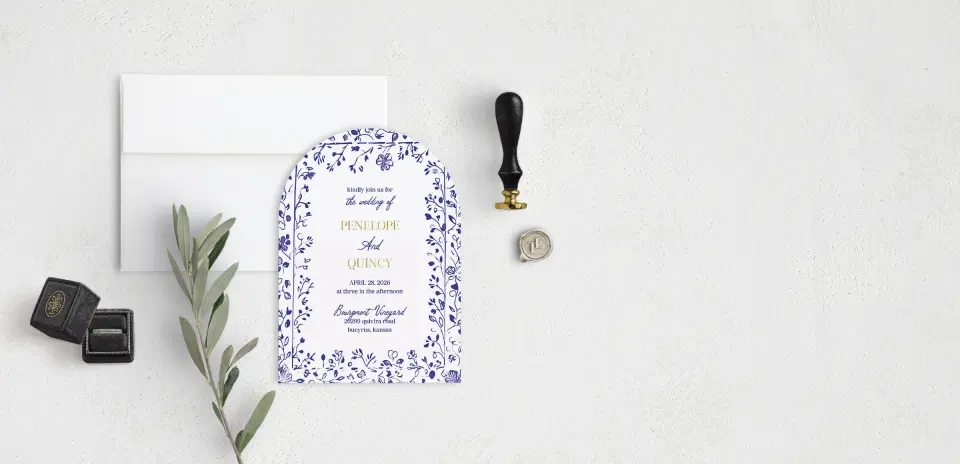 Stacked Wedding Invitations front view