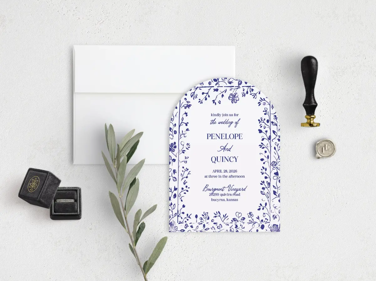 Stacked Wedding Invitations front view