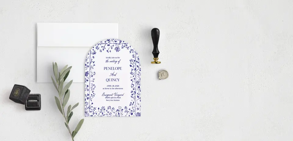 Stacked Wedding Invitations front view