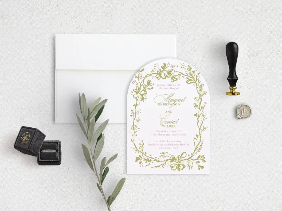 Stacked Wedding Invitations front view