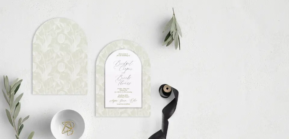 Stacked Wedding Invitations front and back