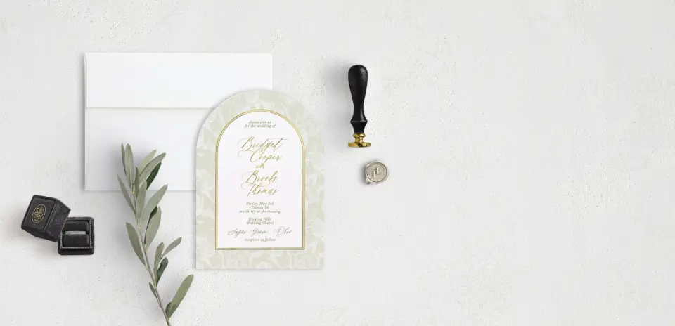 Stacked Wedding Invitations front view