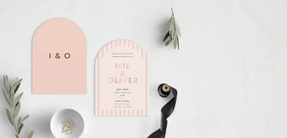 Stacked Wedding Invitations front and back