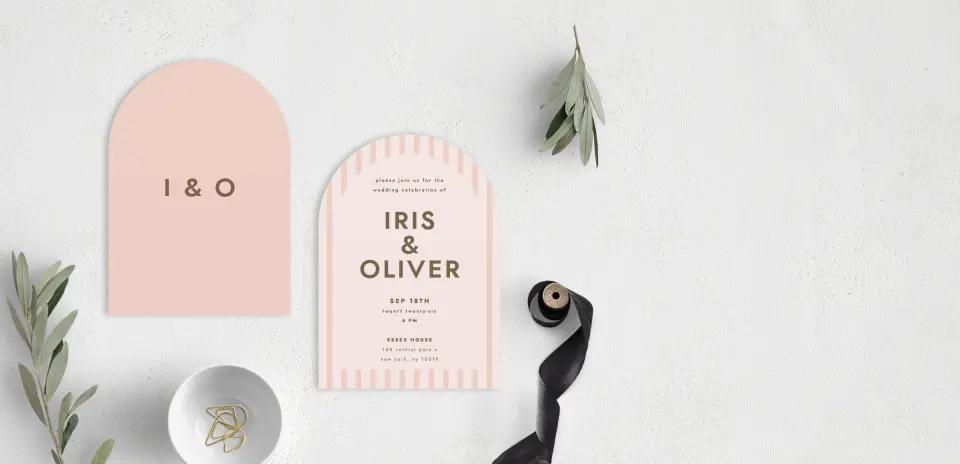 Stacked Wedding Invitations front and back