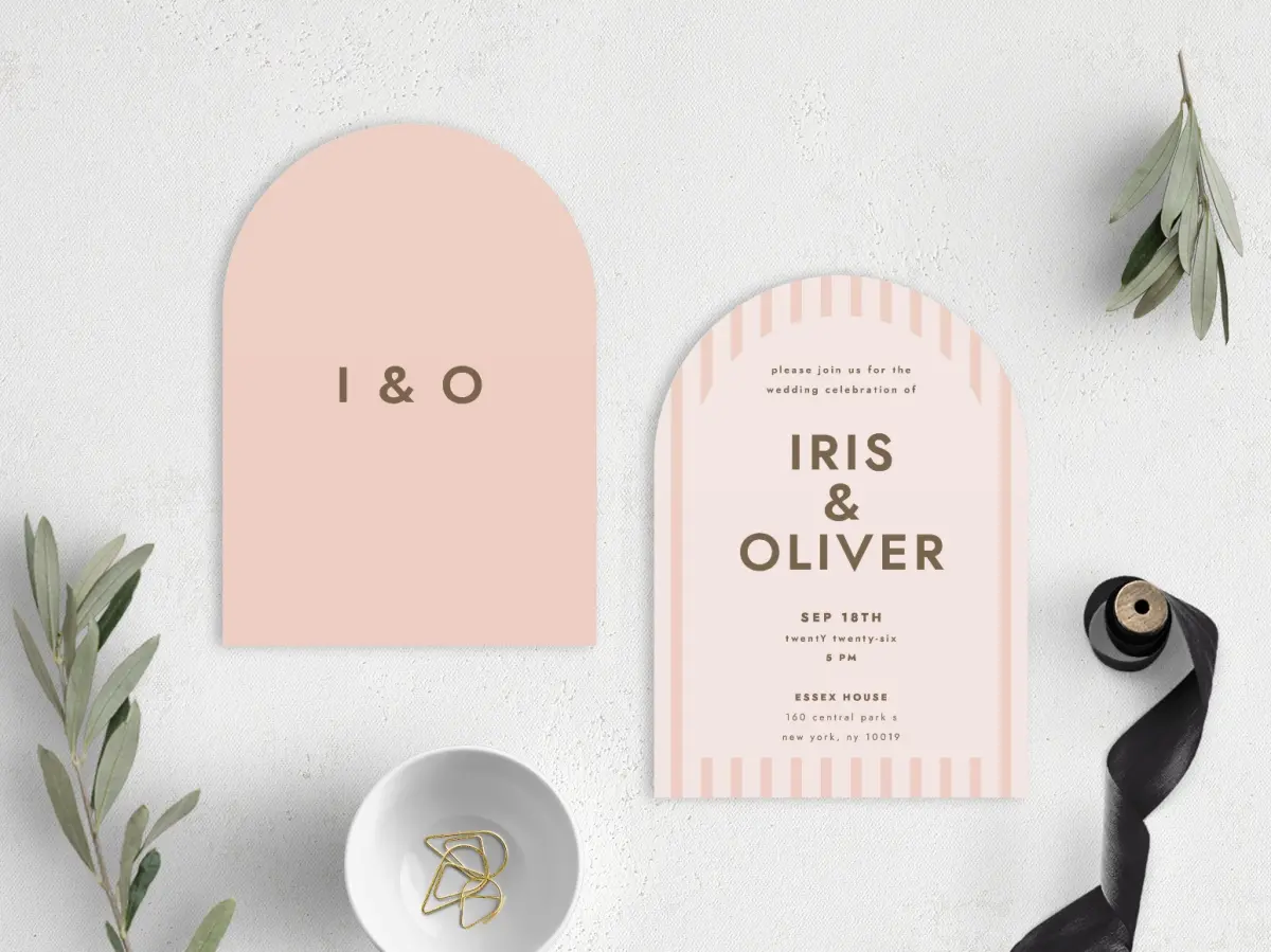 Stacked Wedding Invitations front and back