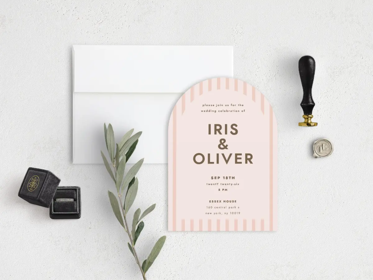 Stacked Wedding Invitations front view