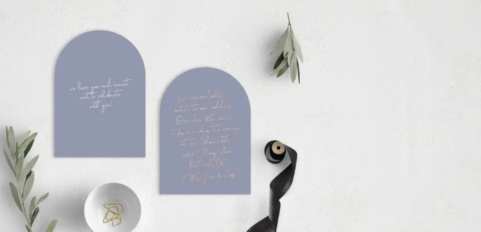 Stacked Wedding Invitations front and back